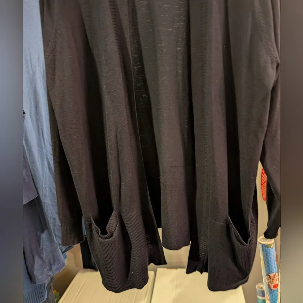 89th & Madison Midnight Blue Long Sleeve Open Front Cardigan Size 2X - Picture 4 of 10